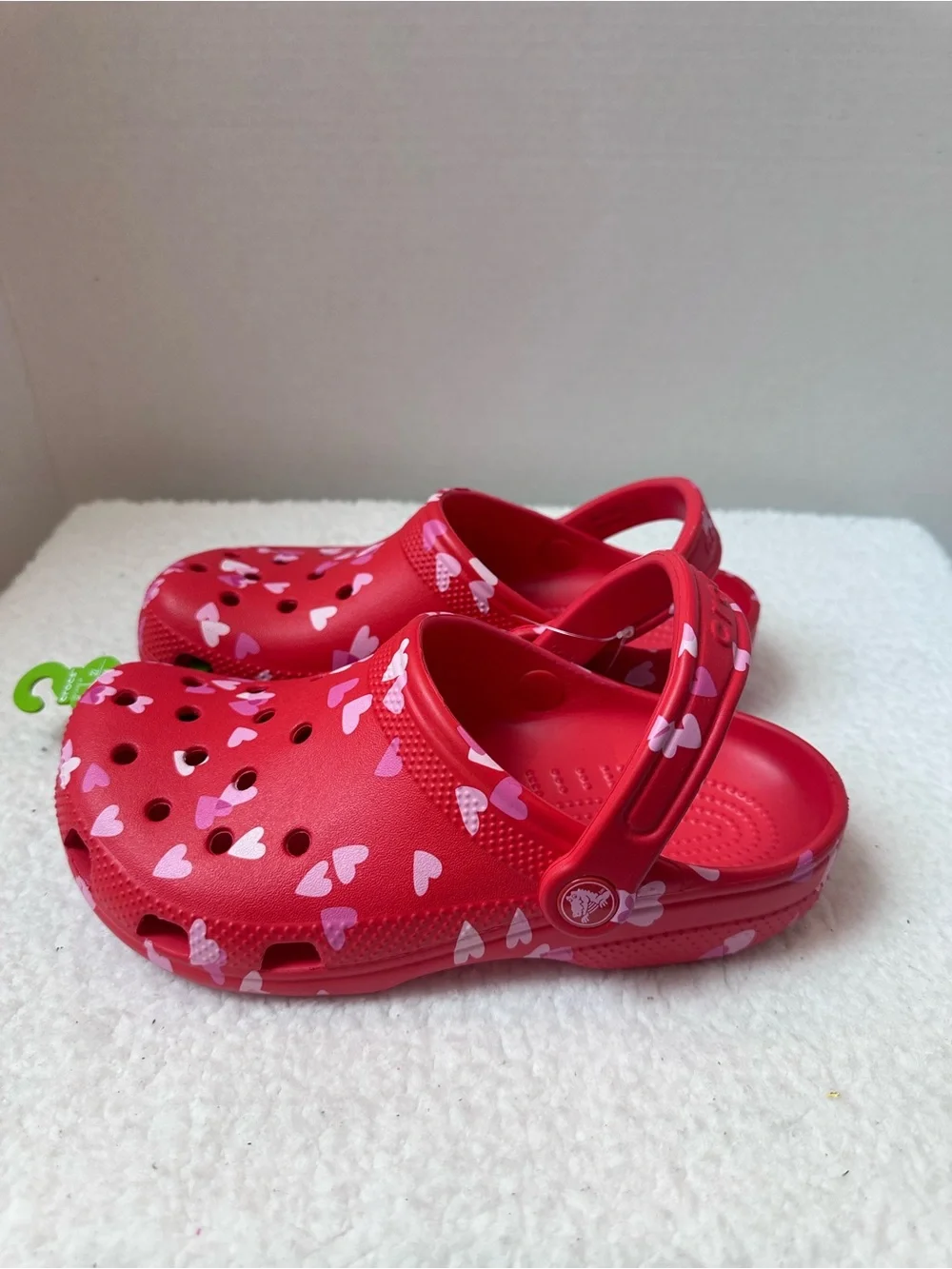 Kids Red Heart Print Crocs